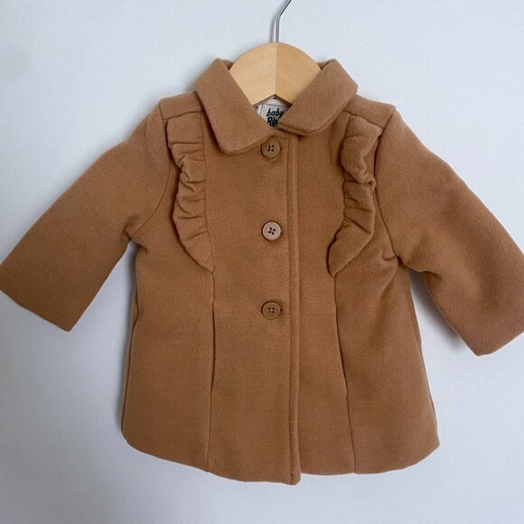 OshKosh B'gosh Baby Girl Tan Peacoat Size 3 Months - Picture 1 of 4